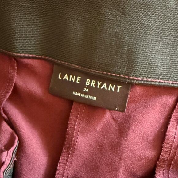 Lane Bryant sz 24 Mulberry Purple Career Office Work Pants Flowy Wide Waist Band - Picture 2 of 4